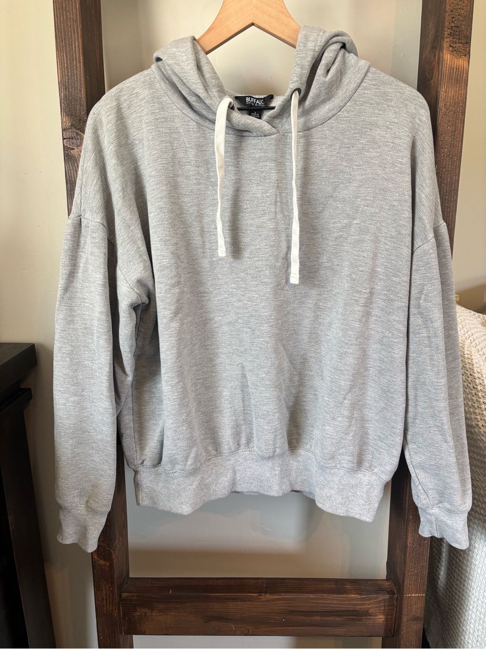 Soft Grey Fleece Lined Hoodie by Buffalo David Bitton - Size Large